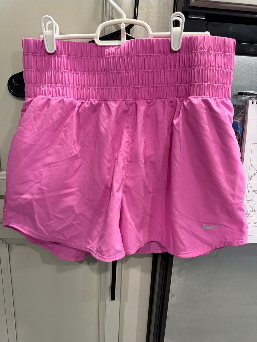 Nike Hot Pink Smocked Waist Athletic Shorts